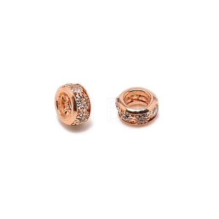 Brass Rhinestone Spacer Beads RB-WH0003-03A-RG-1