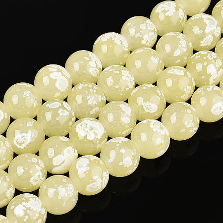 Baking Paint Glass Beads Strands DGLA-N015-10mm-08-1