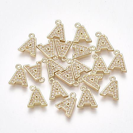 Brass Cubic Zirconia Charms KK-S348-330A-1