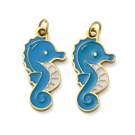 304 Stainless Steel Enamel Pendants STAS-E550-56G-1