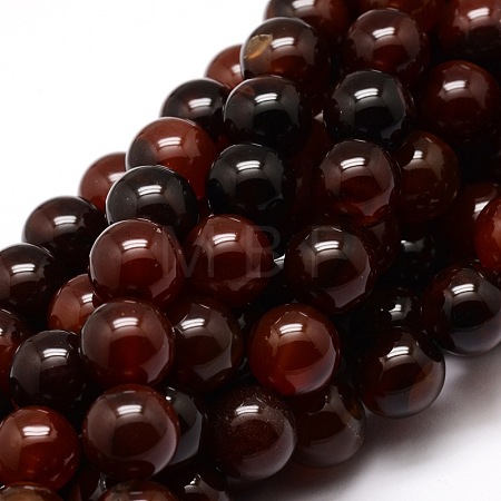 Dyed Natural Agate Round Beads Strands X-G-E321B-12mm-02-1