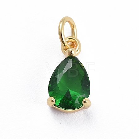 Brass Micro Pave Cubic Zirconia Pendants ZIRC-E164-64G-C-1