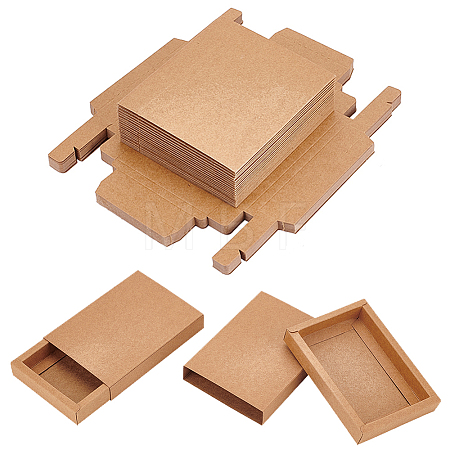 Kraft Paper Storage Gift Drawer Boxes LS-CON-WH0095-56B-1