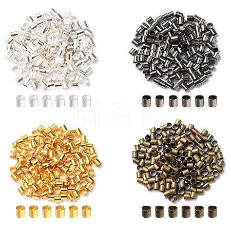600Pcs 4 Colors Brass Crimp Beads KK-YW0001-52-1