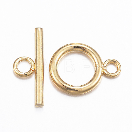 304 Stainless Steel Toggle Clasps X-STAS-H380-03G-1