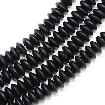 Synthetic Black Stone Beads Spacer Strands G-R359-3x6-02-1