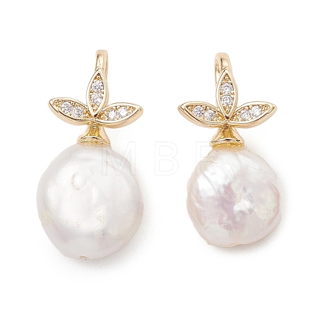 Natural Baroque Keshi Pearl Pendants PALLOY-JF05191-1