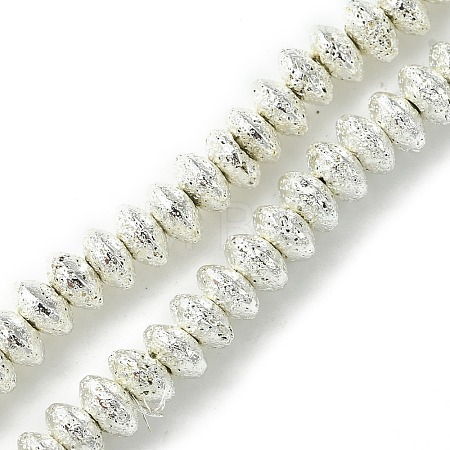Electroplated Natural Lava Rock Beads Strands G-I360-P01-04-1