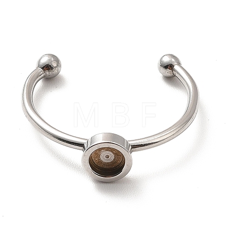 Non-Tarnish 304 Stainless Steel Cuff Ring Findings X-STAS-E044-04P-1