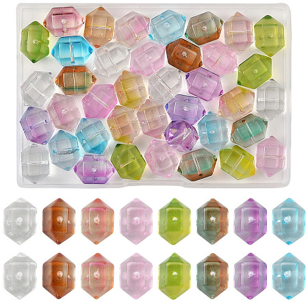 40Pcs 8 Colors Transparent Handmade Lampwork Beads LAMP-YW0004-37-1