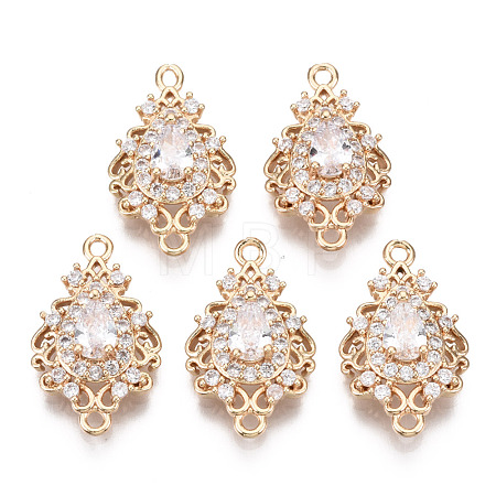 Brass Micro Pave Cubic Zirconia Links Connectors KK-R111-011-B01-1