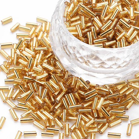 Plated Glass Bugle Beads SEED-S046-01A-22B-1