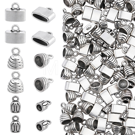 120Pcs 3 Styles Alloy Cord Ends FIND-WR0013-12-1