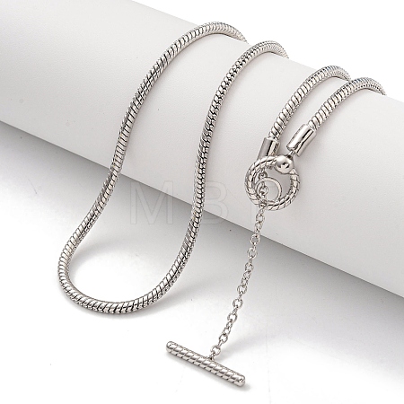 Brass Snake Chain Necklaces for Women NJEW-G084-01P-1