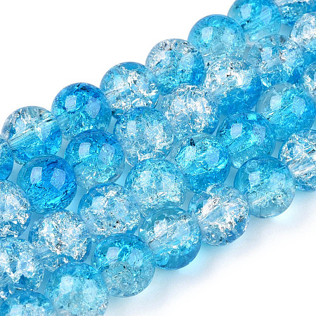 Baking Paint Crackle Glass Bead Strands CCG-S001-8mm-06-A-1