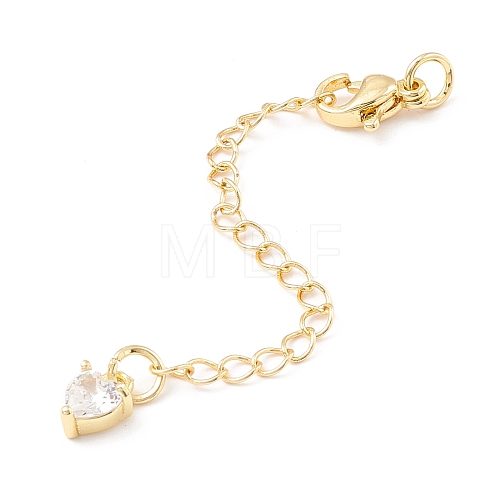 Brass Micro Pave Cubic Zirconia Chain Extender KK-C238-07G-1