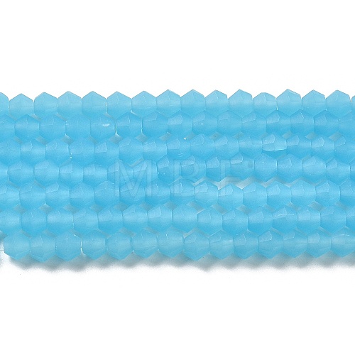 Imitation Jade Frosted Glass Bead Strands GLAA-F029-JM4mm-B03-1