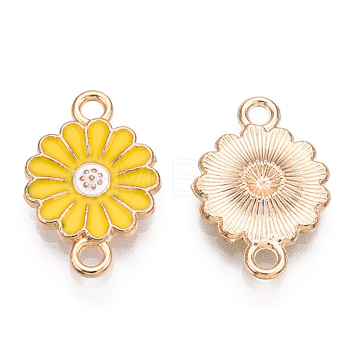 Zinc Alloy Enamel Sunflower Connector Charms ENAM-E011-01KCG-05-1