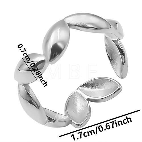 Non-Tarnish Minimalist Horse Eye 304 Stainless Steel Cuff Rings NC1844-1-1