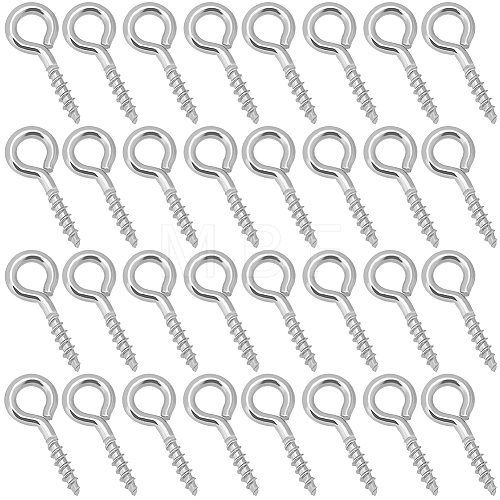 Beebeecraft 600Pcs 304 Stainless Steel Screw Eye Pin Peg Bails STAS-BBC0005-11-1