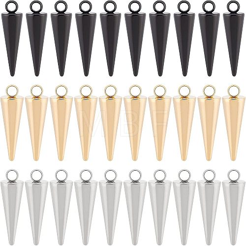 Unicraftale 30Pcs 3 Style Stainless Steel Pendants STAS-UN0037-76-1