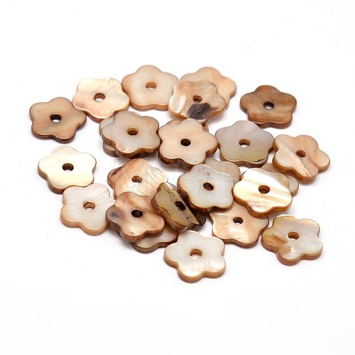 Dyed Natural Freshwater Shell Flower Beads X-SHEL-M001-05D-1