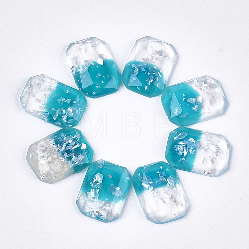 Two Tone Resin Cabochons X-CRES-T014-06I-1