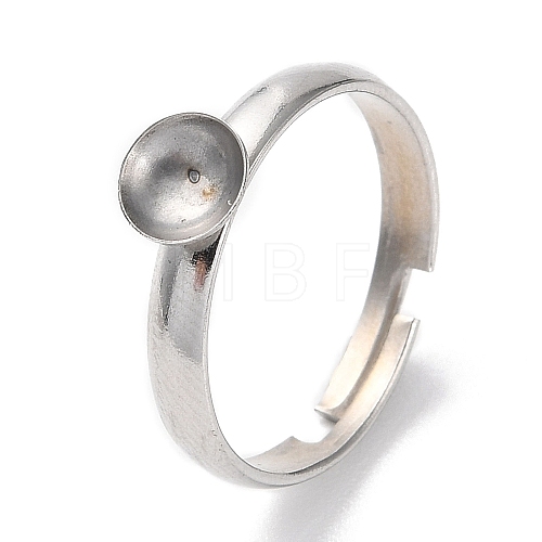 Tarnish Resistant Adjustable 304 Stainless Steel Finger Ring STAS-K255-16P-A-1