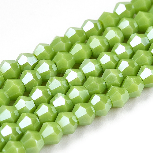 Opaque Solid Color Electroplate Glass Beads Strands EGLA-A039-P2mm-A21-1