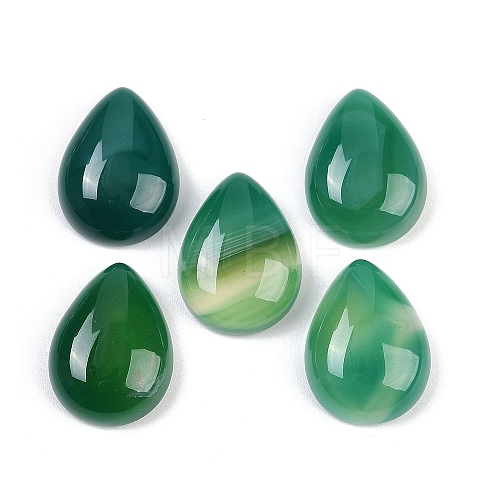 Natural Green Onyx Agate(Dyed & Heated) Cabochons G-H094-01A-04-1