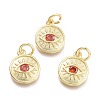 Brass Micro Pave Cubic Zirconia Pendants KK-P187-17D-G-1