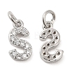 Brass Micro Pave Grade AAA Cubic Zirconia Charms ZIRC-P067-11P-S-NR-2