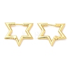 Rack Plating Brass Star Hoop Earrings for Women EJEW-D059-07G-1