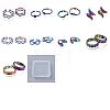 9Pcs 9 Style 304 Stainless Steel Hand & Infinite & Heart & Moon Cuff Rings RJEW-SZ0001-19-1