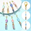 7Pcs Handmade Porcelain & Glass Bootle Pendant Decorations HJEW-FS00111-2