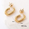 Stainless Steel Oval Stud Earrings MY5483-5-1
