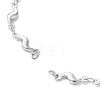 304 Stainless Steel Wave Link Chain Bracelet Making AJEW-JB01303-02-2