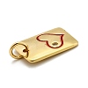 Brass Enamel Cubic Zirconia Pendants ZIRC-O044-11A-G-3