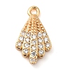 Brass Micro Pave Clear Cubic Zirconia Charms KK-G503-43G-1