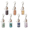 Chakra Natural & Synthetic Gemstone Chips inside Glass Wishing Bottle Pendant Decoration GG-CJBAB5-2