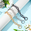 3Pcs 3 Colors Aluminum Alloy Cable Chain Purse Extender Chains DIY-WR0001-62-5