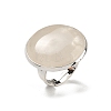 Natural Quartz Crystal Round Adjustable Rings RJEW-K371-09S-29-2