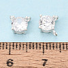 925 Sterling Silver Pave Clear Cubic Zirconia Flat Round Charms STER-T008-69S-01-4