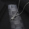 Titanium Steel Moon & Cross Pendant Necklace PW-WG47381-01-3