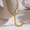 304 Stainless Steel Mixed Chain T Bar Y Tassel Necklaces for Women NJEW-Z111-03G-1