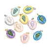 304 Stainless Steel Enamel Locket Pendants STAS-Z191-01-1