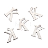 Tarnish Resistant 304 Stainless Steel Alphabet Charms STAS-H122-K-P-2