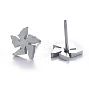 Unisex 304 Stainless Steel Stud Earrings EJEW-E254-03P-2