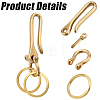 CRASPIRE 1PC U-Shaped Brass Key Hook Shackle Clasps KK-CP0001-05C-6