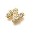 Brass Micro Pave Cubic Zirconia Letter Links KK-I717-04N-2